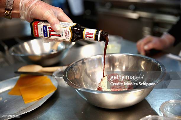 General view of A.1. Original sauce being used during the Food Network Magazine Cooking School 2016 at The International Culinary Center on November...