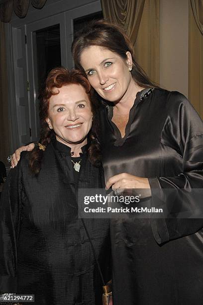 Tara Lynda Guber and Elizabeth Callendar attend The Vision and Art of SHINJO ITO Opening Night Dinner at Beverly Hills Hotel on May 7, 2008 in...