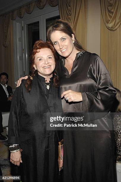 Tara Lynda Guber and Elizabeth Callendar attend The Vision and Art of SHINJO ITO Opening Night Dinner at Beverly Hills Hotel on May 7, 2008 in...