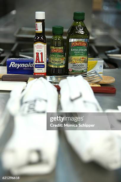 General view of A.1. Original Sauce, Reynolds Wrap and Pompeian Virgin Oil being used during the Food Network Magazine Cooking School 2016 at The...