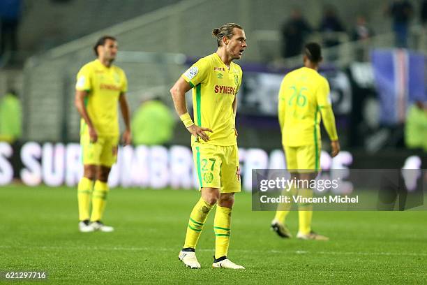 Guillaume Gillet of Nantes during the Ligue 1 match between Fc Nantes and Toulouse Fc at Stade de la Beaujoire on November 5, 2016 in Nantes, France.