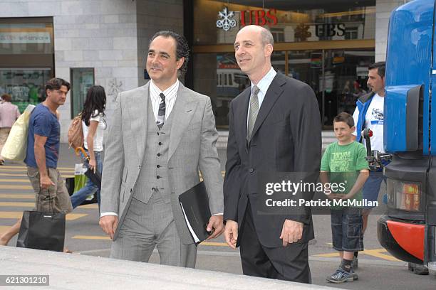 Mathias Rastorfer and Peter Stevens attend GALERIE GMURZYNSKA unveiling of the Primo Piano II Sculpture by DAVID SMITH at The Paradeplatz on May 31,...