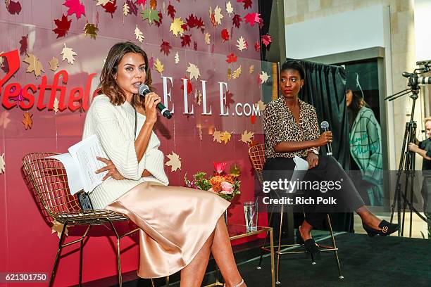 Fashion blogger for VivaLuxury Annabelle Fleur and Nikki Ogunnaike. Senior Fashion Editor for Elle on stage at the Westfield Topanga x Elle.com Fall...