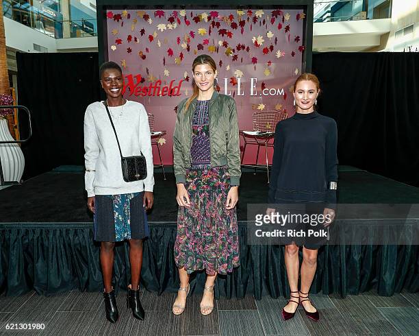 Event fashion models pose at the Westfield Topanga x Elle.com Fall Trend Report at Westfield Topanga on November 5, 2016 in Canoga Park, California.