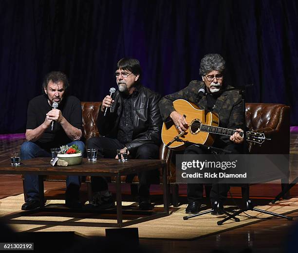 Alabama's Jeff Cook, Teddy Gentry and Randy Owen perform during The Country Music Hall of Fame and Museum Presents an Interview with Alabama at The...