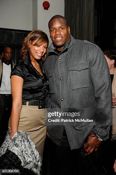 Kirsten Speller and D'Brickashaw Ferguson attend MARC ECKO iGoogle After Party at Marc Ecko Global Headquarters on May 1, 2008 in New York City.