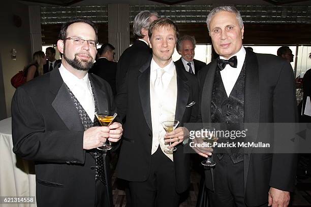 Makr Ostrow, Mark Adamo and John Corigliano attend Manhattan School of Music 2008 Concert Gala at The Rainbow Room on May 6, 2008 in New York City.