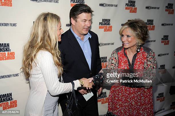 Marci Klein, Alec Baldwin and Sheila Nevins attend HBO Documentary Films' New York Premiere of "ROMAN POLANSKI: Wanted and Desired" at The Paris...