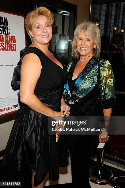 Samantha Geimer and Susan Gailey attend HBO Documentary Films' New York Premiere of "ROMAN POLANSKI: Wanted and Desired" at The Paris Theater on May...