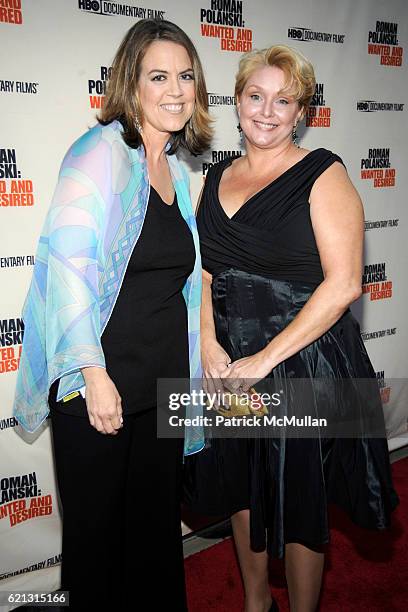 Marina Zenovich and Samantha Geimer attend HBO Documentary Films' New York Premiere of "ROMAN POLANSKI: Wanted and Desired" at The Paris Theater on...