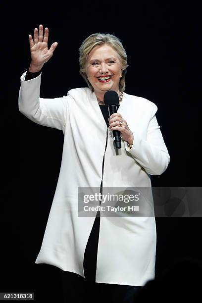Hillary Clinton campaigns for President of the United States at Mann Center For Performing Arts on November 5, 2016 in Philadelphia, Pennsylvania.