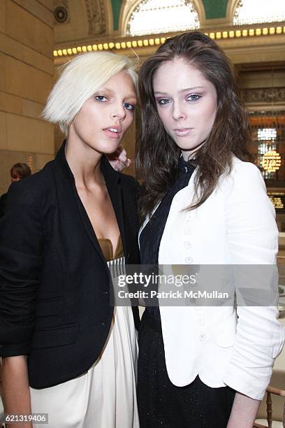 Anja Rubik and Coco Rocha attend A DIAMOND IS FOREVER Host a Spring Lunch Honoring ANTONY TODD at Grand Central Station on May 6, 2008 in New York...