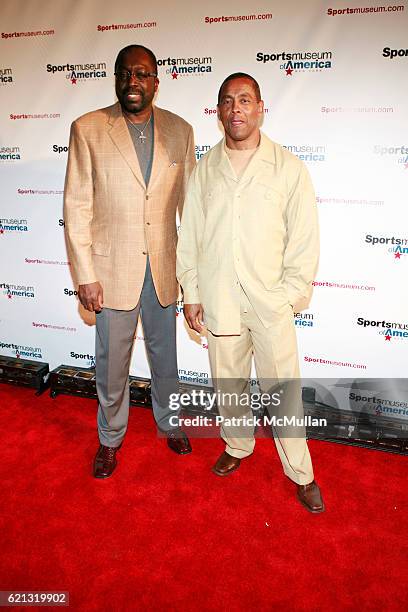 Earl Monroe and Tony Dorsett attend SPORTS MUSEUM OF AMERICA OPENING NIGHT GALA at SPORTS MUSEUM OF AMERICA on May 6, 2008 in New York City.