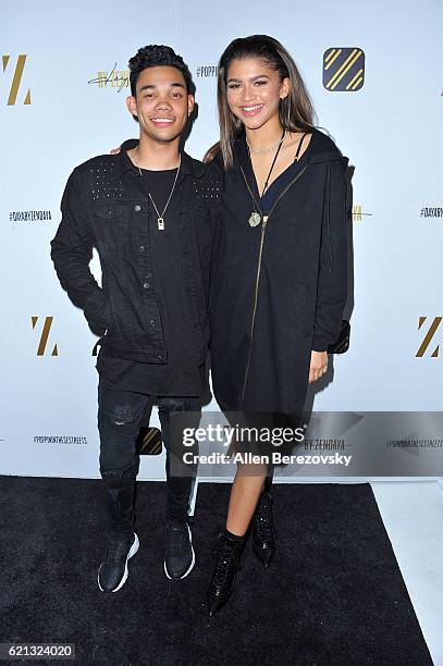 Singer/actress Zendaya and singer Roshon Fegan attend Daya By Zendaya Pop-up Shop at Known Gallery on November 5, 2016 in Los Angeles, California. 2