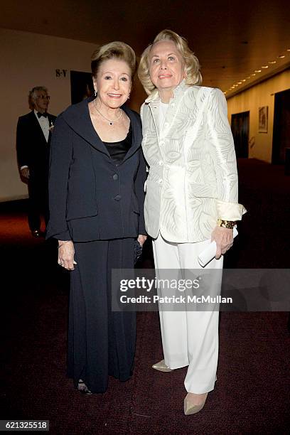 Mary Higgins Clark and Liz Smith attend Literacy Partners Hosts Annual Gala, "An Evening of Readings" Honoring David and Julia Koch at Lincoln Center...