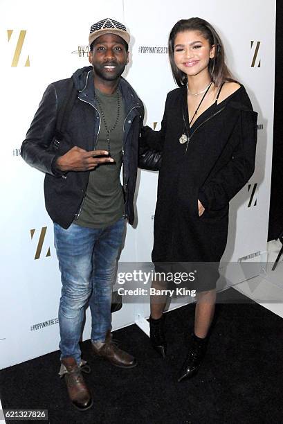 Singer/actress Zendaya and music artist DeStorm Power, aka Destorm, attend the Daya by Zendaya Pop-up Shop at Known Gallery on November 5, 2016 in...