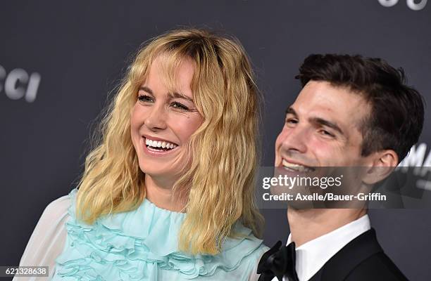 Actress Brie Larson and musician Alex Greenwald attend the 2016 LACMA Art + Film Gala honoring Robert Irwin and Kathryn Bigelow presented by Gucci at...