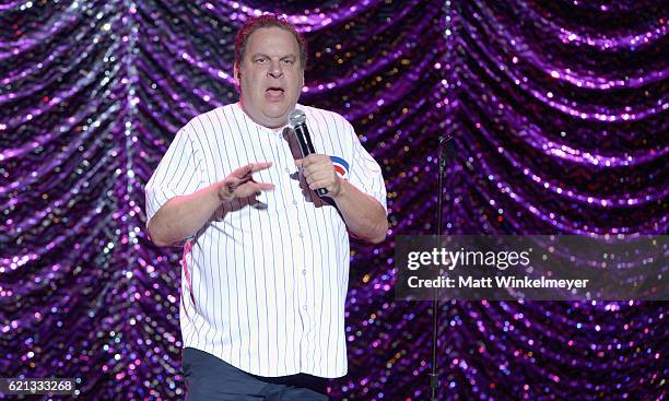 Comedian Jeff Garlin performs onstage during the International Myeloma Foundation 10th Annual Comedy Celebration at the Wilshire Ebell Theatre on...