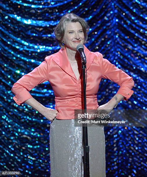 Actress Annette O'Toole performs onstage during the International Myeloma Foundation 10th Annual Comedy Celebration at the Wilshire Ebell Theatre on...