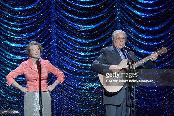Actors Annette O'Toole and Michael McKean perform onstage during the International Myeloma Foundation 10th Annual Comedy Celebration at the Wilshire...