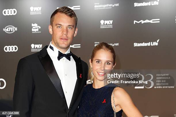 Manuel Neuer and Nina Weiss arrive at the 23rd Opera Gala at Deutsche Oper Berlin on November 5, 2016 in Berlin, Germany.