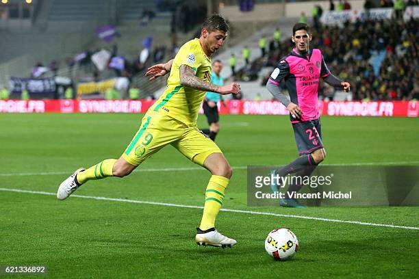 Emiliano Sala of Nantes during the Ligue 1 match between Fc Nantes and Toulouse Fc at Stade de la Beaujoire on November 5, 2016 in Nantes, France.