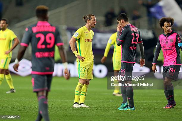 Guillaume Gillet of Nantes during the Ligue 1 match between Fc Nantes and Toulouse Fc at Stade de la Beaujoire on November 5, 2016 in Nantes, France.