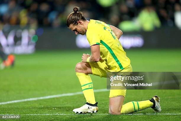 Guillaume Gillet of Nantes during the Ligue 1 match between Fc Nantes and Toulouse Fc at Stade de la Beaujoire on November 5, 2016 in Nantes, France.