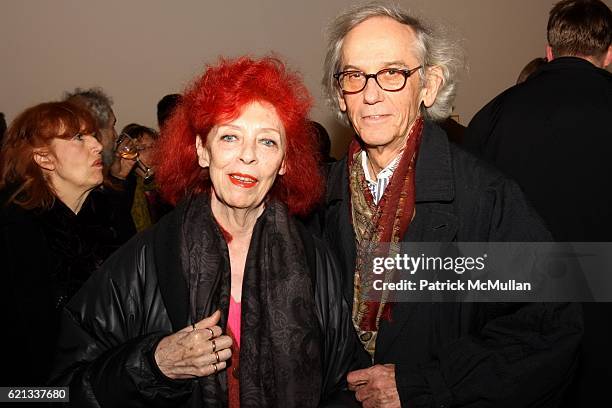 Jeanne-Claude and Christo attend In Memoriam: Jeanne-Claude Denat de Guillebon 1935 ñ 2009 at Steven Kasher Gallery on February 15, 2008 in New York...