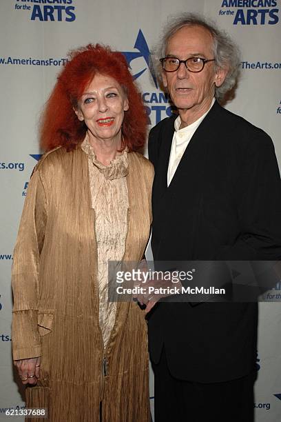 Jean-Claude and Christo attend In Memoriam: Jeanne-Claude Denat de Guillebon 1935 ñ 2009 at Steven Kasher Gallery on February 15, 2008 in New York...
