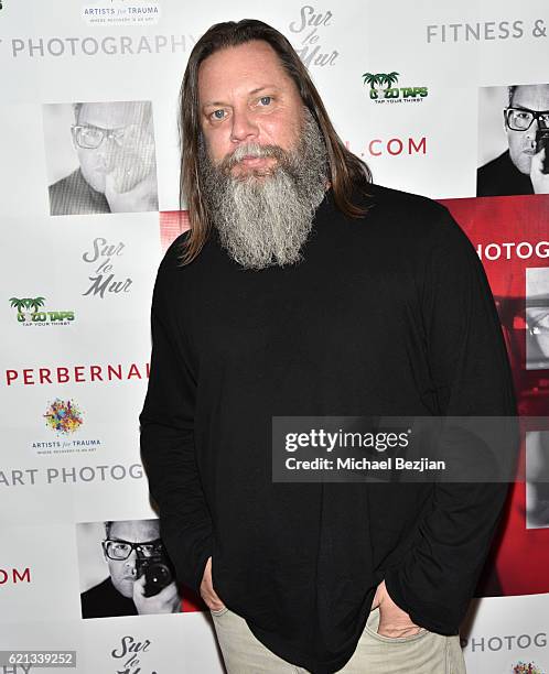 Artist Kelly "Risk" Graval arrives at Sur Le Mur presents The Premiere Opening of Per Bernal's Fine Art Photography Studio In Los Angeles on November...