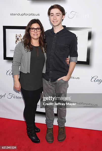 Comedian Rebecca Corry and actor Chad Roberts arrive at the Stand Up For Pits at The Hollywood Improv on November 5, 2016 in Hollywood, California