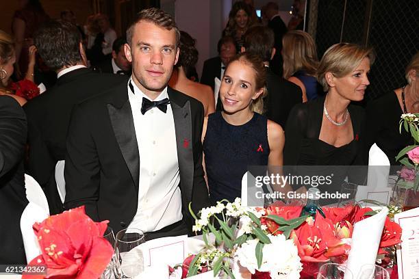 Manuel Neuer, goal keeper FC Bayern Munich and his girlfriend Nina Weiss and her mother during the aftershow party of the 23rd Opera Gala at Deutsche...