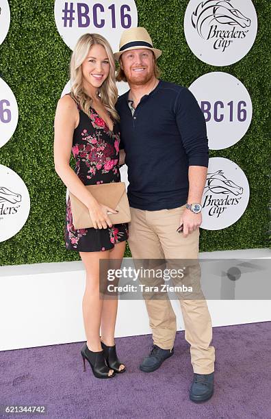 Kourtney Elizabeth and MLB player Justin Turner at the 2016 Breeders' Cup World Championships at Santa Anita Park on November 5, 2016 in Arcadia,...