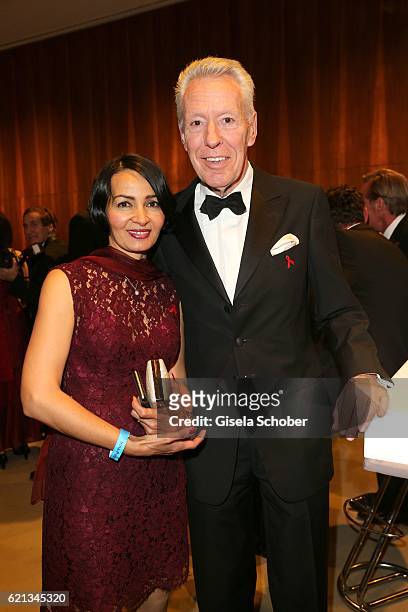 Egon F. Freiheit and Amira during the 23rd Opera Gala at Deutsche Oper Berlin on November 5, 2016 in Berlin, Germany.