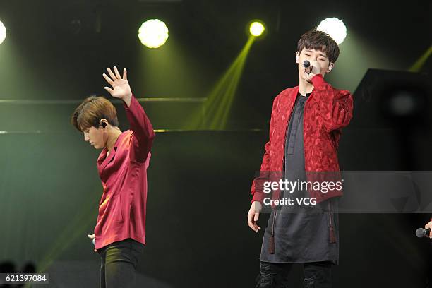 South Korean boy group Infinite perform onstage during the Mega K Music Festival 2016 at Hong Kong Coliseum on November 5, 2016 in Hong Kong, China.