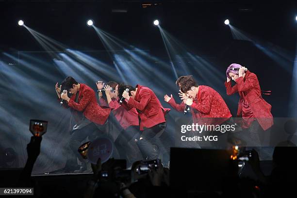 South Korean boy group Infinite perform onstage during the Mega K Music Festival 2016 at Hong Kong Coliseum on November 5, 2016 in Hong Kong, China.