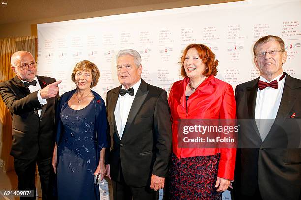 Alfred Weiss , Daniela Schadt, federal President of Germany Joachim Gauck, Elisabeth Pott and Alard von Rohr arrive at the 23rd Opera Gala at...