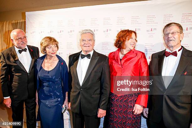 Alfred Weiss , Daniela Schadt, federal President of Germany Joachim Gauck, Elisabeth Pott and Alard von Rohr arrive at the 23rd Opera Gala at...