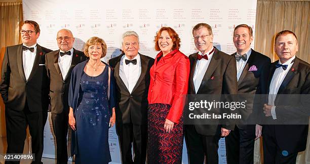 Alfred Weiss , Daniela Schadt, federal President of Germany Joachim Gauck, Elisabeth Pott, Alard von Rohr , Peter Jueptner and Ulrich Heide arrive at...