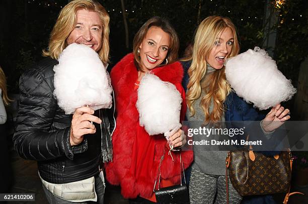 Nicky Clarke, Belinda Van Brabant Skipp and Kelly Simpkin attend The Ivy Chelsea Garden's Guy Fawkes party on November 5, 2016 in London, England.