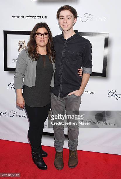 Comedian Rebecca Corry and actor Chad Roberts arrive at the Stand Up For Pits at The Hollywood Improv on November 5, 2016 in Hollywood, California