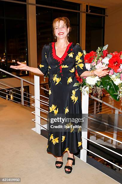 German actress Margarita Broich arrives at the 23rd Opera Gala at Deutsche Oper Berlin on November 5, 2016 in Berlin, Germany.