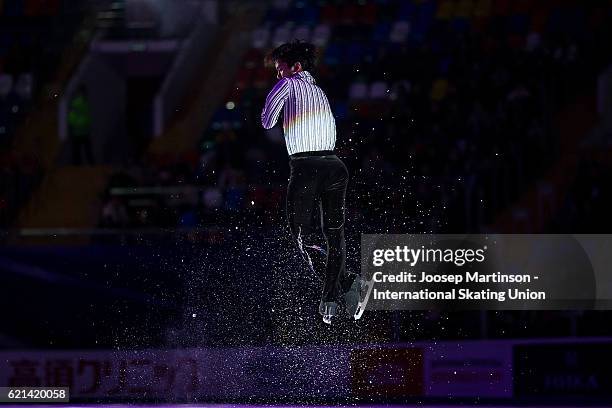 Shoma Uno of Japan performs during gala exhibition on day three of the Rostelecom Cup ISU Grand Prix of Figure Skating at Megasport Ice Palace on...