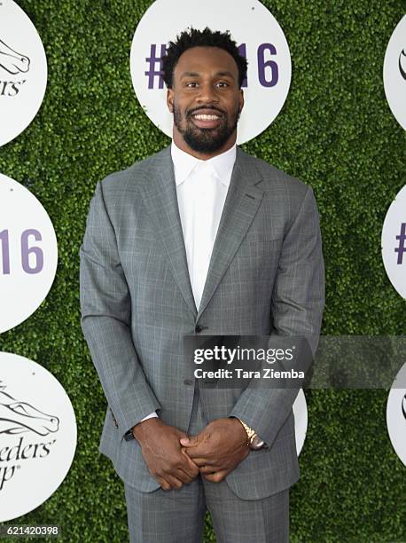 Football running back Steven Jackson attends the 2016 Breeders' Cup World Championships at Santa Anita Park on November 5, 2016 in Arcadia,...