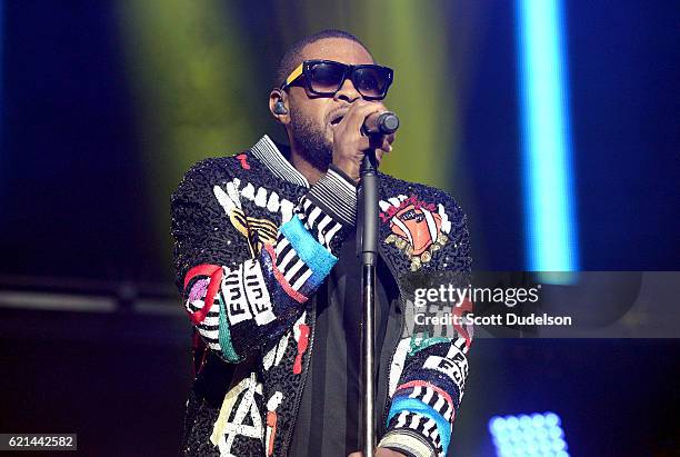 Singer Usher performs onstage during the 92.3 Real Show at The Forum on November 5, 2016 in Inglewood, California.