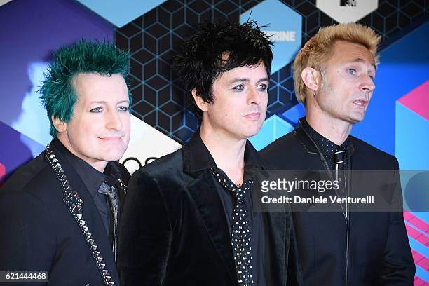 Green Day attend the MTV Europe Music Awards 2016 on November 6, 2016 in Rotterdam, Netherlands.