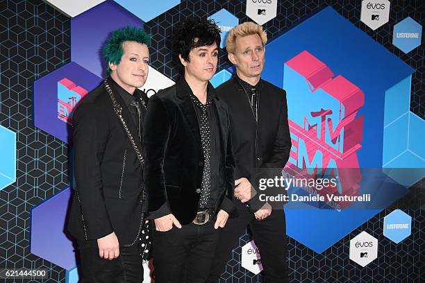 Green Day attend the MTV Europe Music Awards 2016 on November 6, 2016 in Rotterdam, Netherlands.