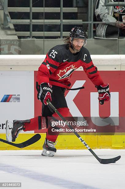 Maxime Talbot in action during the Deutschland Cup between Germany and Canada on November 06 at Curt Frenzel Stadium in Augsburg, Germany.