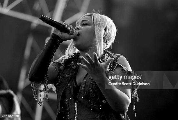 Singer Tionne "T Boz" Watkins of the band TLC performs onstage during Beach Goth Festival at The Observatory on October 22, 2016 in Santa Ana,...